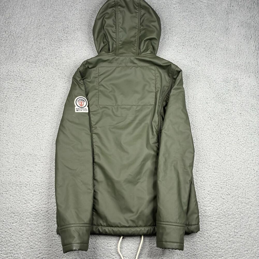 Superdry Green Toggle Duffle Jacket Women's Small Hooded Lined Utility Coat - Picture 8 of 15